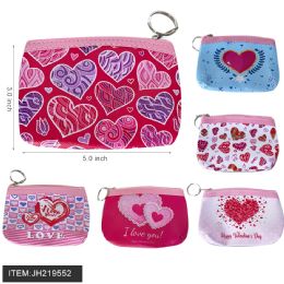 480 Bulk Coin Purse - Heart Design 6 Styles Mix