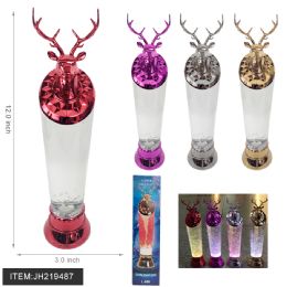 12 Bulk Light Up Candle With Deer Design Mix Color
