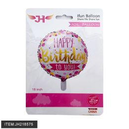 24 Bulk Happy Birthday Foil Balloon 18"