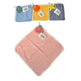 24 Bulk Child's Super Soft Washcloth With Puffy Accent