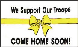 24 Bulk 3 X 5 Polyester Flag, We Support Our Troops - Come Home Soon, With Grommets