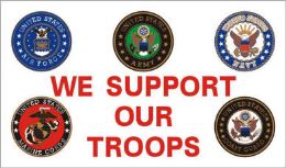 24 Bulk 3 X 5 Polyester Flag, "we Support Our Troops", With Grommets