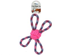 36 Bulk 11 In 4-Way Rope Dog Pull With Knotted Chew Ball Center
