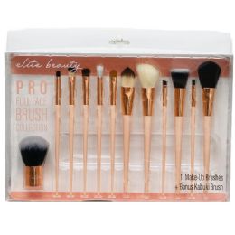 24 Bulk 12pc Rose Gold Makeup Brush Set C/p 24