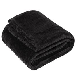 24 Bulk Soft Waffle Blankets (250 Gsm) Black