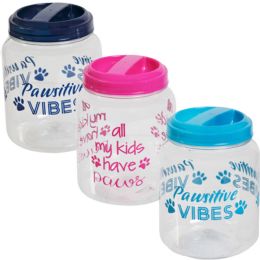 36 Bulk Pet Treat/food Plastic Jar W/lid 3 Colors
