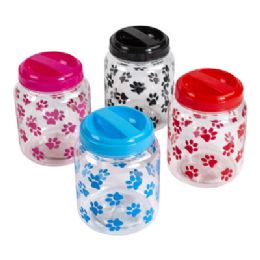 36 Bulk Pet Treat/food Plastic Jar W/lid 3 Colors