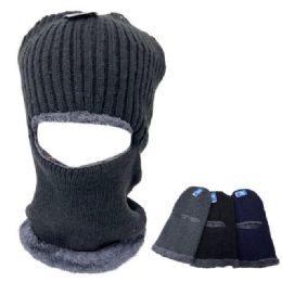 24 Bulk Knitted Ski Mask With Plush Lining [single Eye Slit]