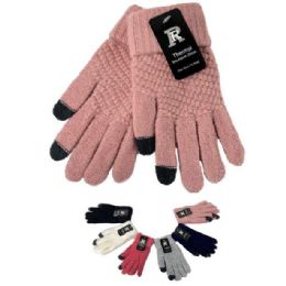 24 Bulk Ladies Knitted Touch Screen Gloves