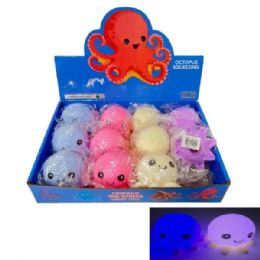 24 Bulk LighT-Up Squishy Toy [solid Octopus]