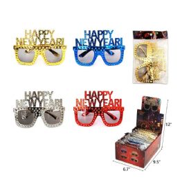 24 Bulk Rhinestone Happy New Year Glasses