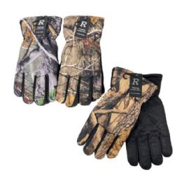 24 Bulk Men's Waterproof Snow Gloves [hardwood Camo]