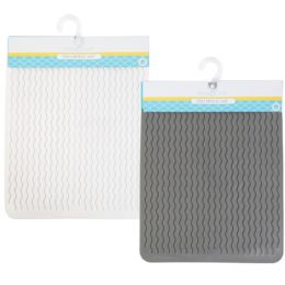 12 Bulk Dish Drying Mat Tpr Lg Approx 12x16in 2ast Colors Gray/white B&c Header/hanger
