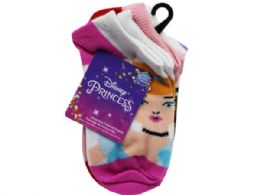 24 Bulk Disney Princess 5 Pack Love And Kisses Girls Ankles Socks in