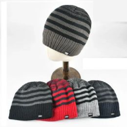 24 Bulk PlusH-Lined Knit Beanie [variegated/striped/solid Combo]