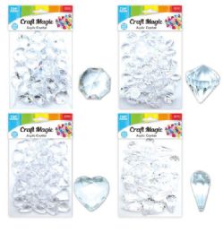 48 Bulk Clear Acrylic Crystals