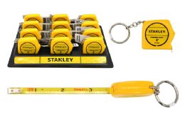 24 Bulk Stanley Powerlock Keychain Tape Measure 3"