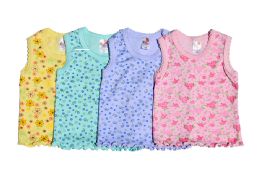 300 Bulk Girl's Color Floral Tank Top (8-12)