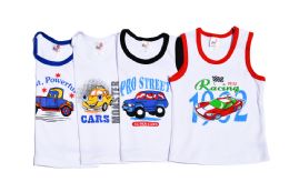 300 Bulk Boy's Car Printed Tank Top (8-12)