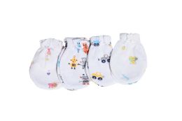 1200 Bulk Baby White Printed Gloves
