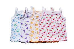 300 Bulk Girl's Fruit Print Spaghetti Tank Top (4-6)