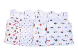 300 Bulk Boy's White & Print Tank Top (4-6)