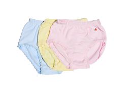 300 Bulk Girl's Colored (yellow, Pink, Blue) Underwear (1-3)