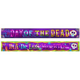 12 Bulk Day Of The Dead Metallic Banner Set