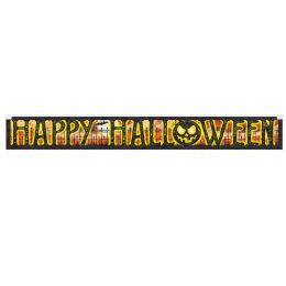 12 Bulk Metallic Happy Halloween Banner
