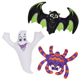 12 Bulk Inflatable Bat, Ghost & Spider
