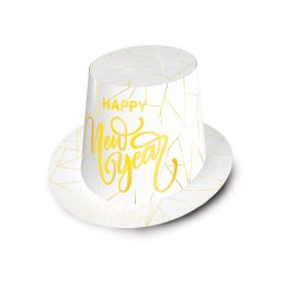 25 Bulk White New Year Gold HI-Hat