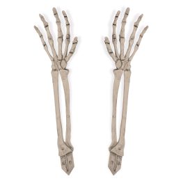 12 Bulk Plastic Skeleton Hand Yard Stakes