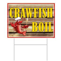 6 Bulk Plastic Crawfish Boil Yard Sign
