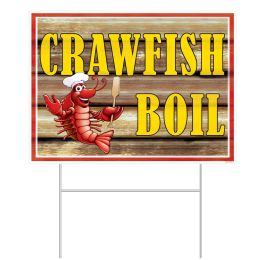 60 Bulk Plastic Crawfish Boil Yard Sign