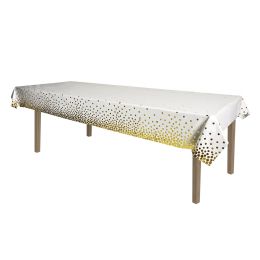 72 Bulk Metallic Polka Dots Tablecover