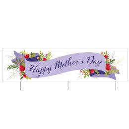 6 Bulk Plas Jumbo Happy Mother's Day Yard Sign