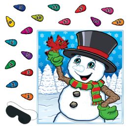 24 Bulk Pin The Nose On The Snowman Game