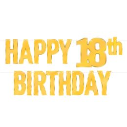 12 Bulk Foil Happy  18th  Birthday Streamer