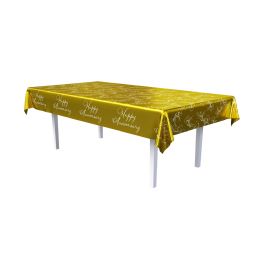 72 Bulk Metallic Happy Anniversary Tablecover