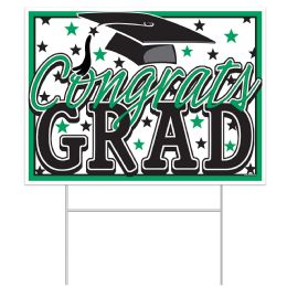 60 Bulk Plastic Congrats Grad Yard Sign