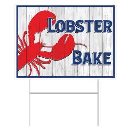 6 Bulk Plastic Lobster Bake Yard Sign