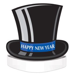 12 Bulk Happy New Year Top Hat Headband