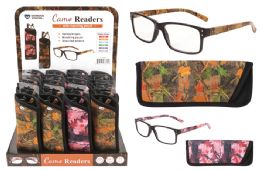 48 Bulk Reading Glasses With Pouch Camo