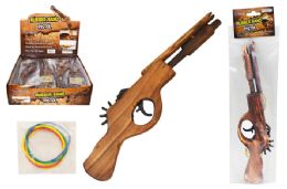 12 Bulk Wooden Rubber Band Gun Mini Shotgun