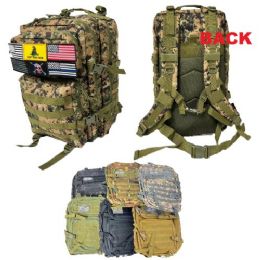 5 Bulk Tactical Backpack [19"x12"x12"] With Patch