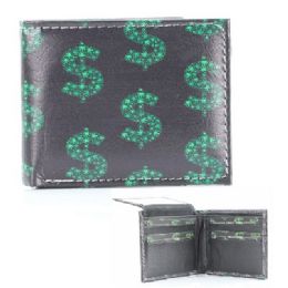6 Bulk Vegan Leather Wallet [bifold] $ Sign Marijuana Leaves