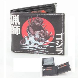 6 Bulk Vegan Leather Wallet [bifold] Godzilla Anime