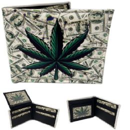 6 Bulk Vegan Leather Wallet [bifold] Lg Marijuana/$100