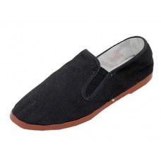 36 Bulk Boy's Slip On Twin Gore Cotton Upper With Rubber Out Sole Kung Fu Shoes Size 28
