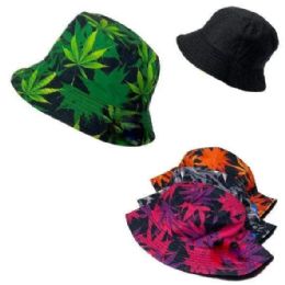 24 Bulk Colorful Marijuana Bucket Hat